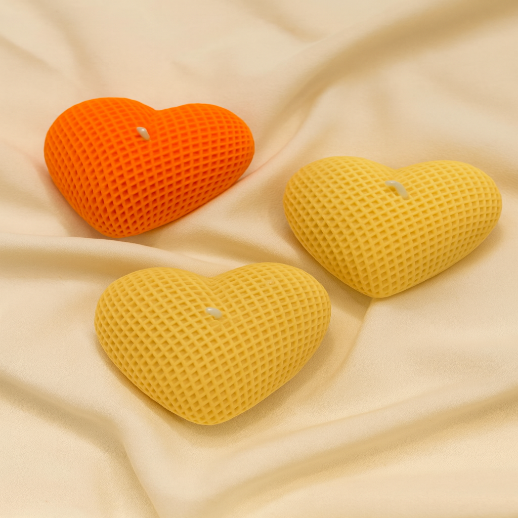 Heart Mesh Candle – Textured Heart Candle