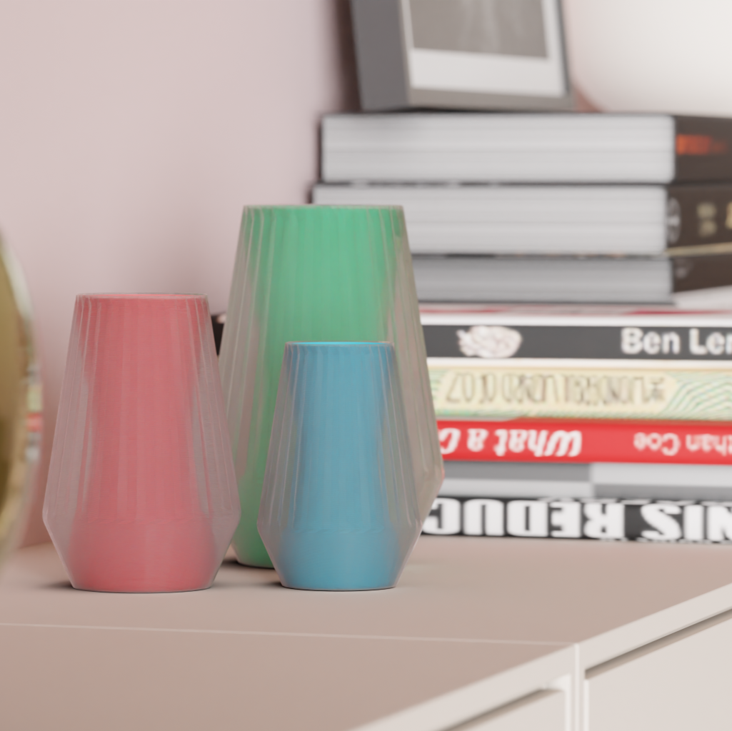 Modern Dual-Form Ribbed Vase Set – Minimalist Accent Décor