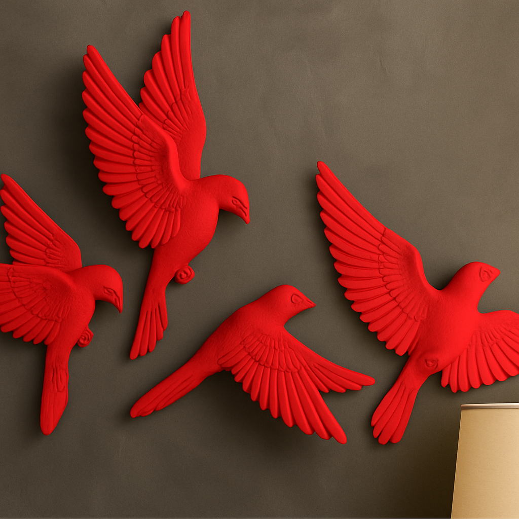 White Birds Wall Sculpture – Minimalist Home Décor Accent