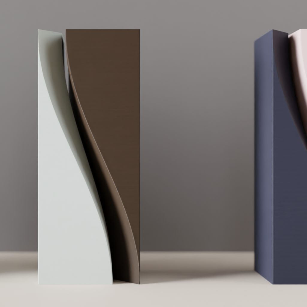 Modern Vase – Two Part Sweeping Sculpture | Minimal Dual-Tone Home Décor
