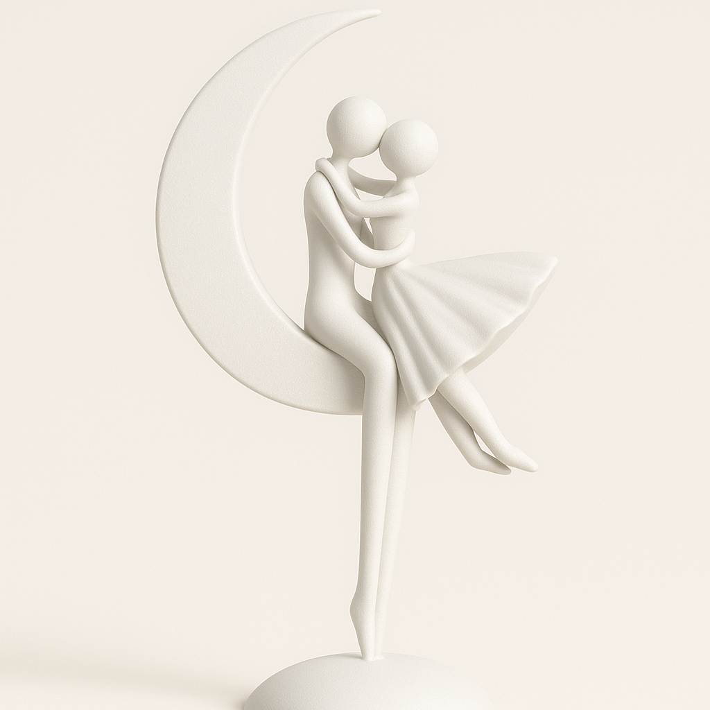 Date on the Moon – Abstract Romantic Sculpture for Home & Office Décor