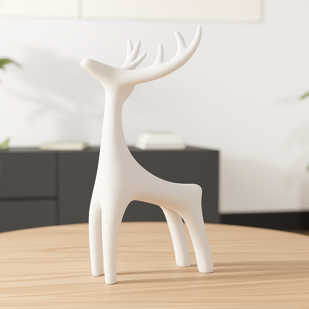 Minimalist Deer Sculpture – Modern 3D Home Decor Accent