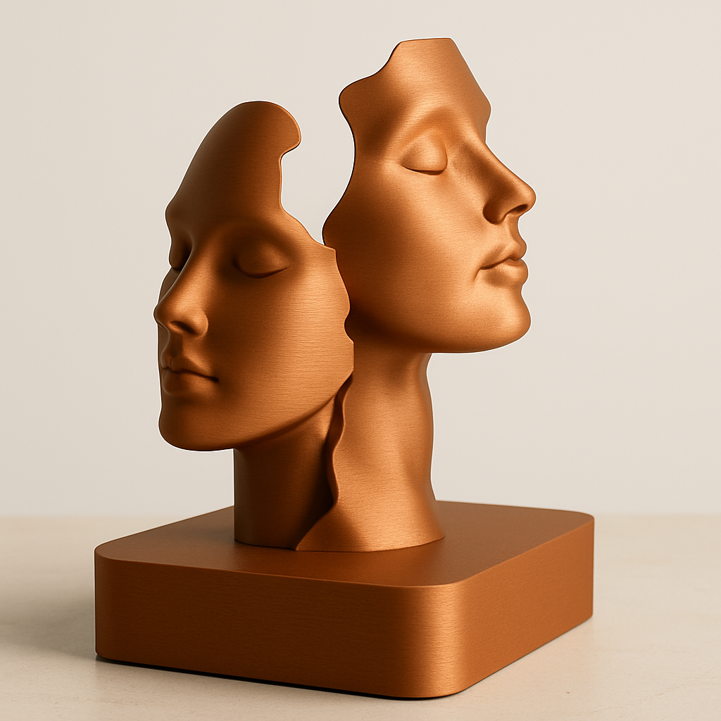 Duality Faces Sculpture – Minimalist Minimal Art Décor