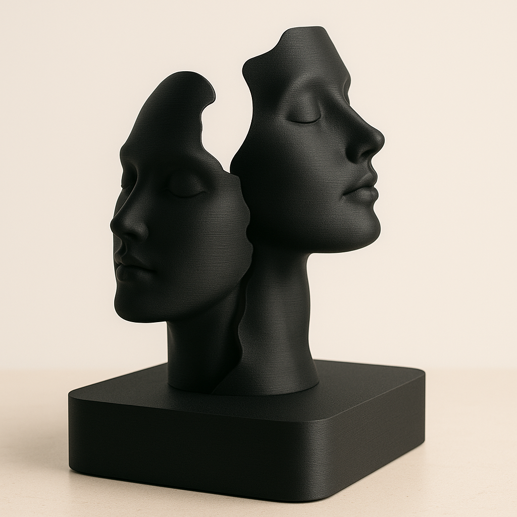 Duality Faces Sculpture – Minimalist Minimal Art Décor