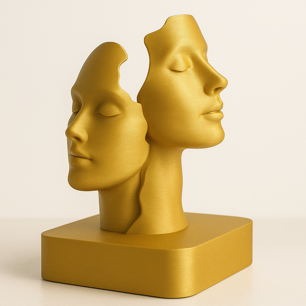 Duality Faces Sculpture – Minimalist Minimal Art Décor