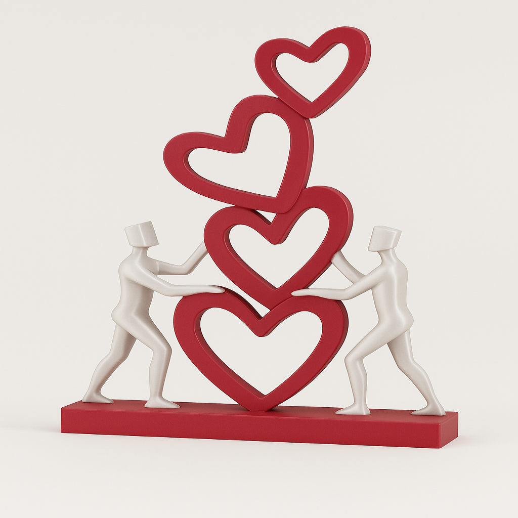 Great Love Sculpture – Modern Heart-Inspired Art
