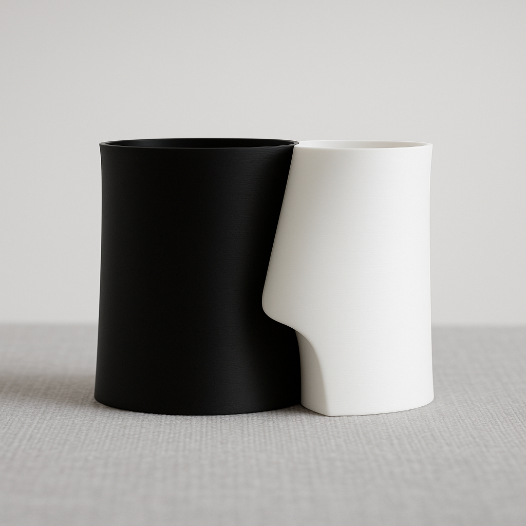 Dual Vase Sculpture – Interlocking Modern Decorative Set