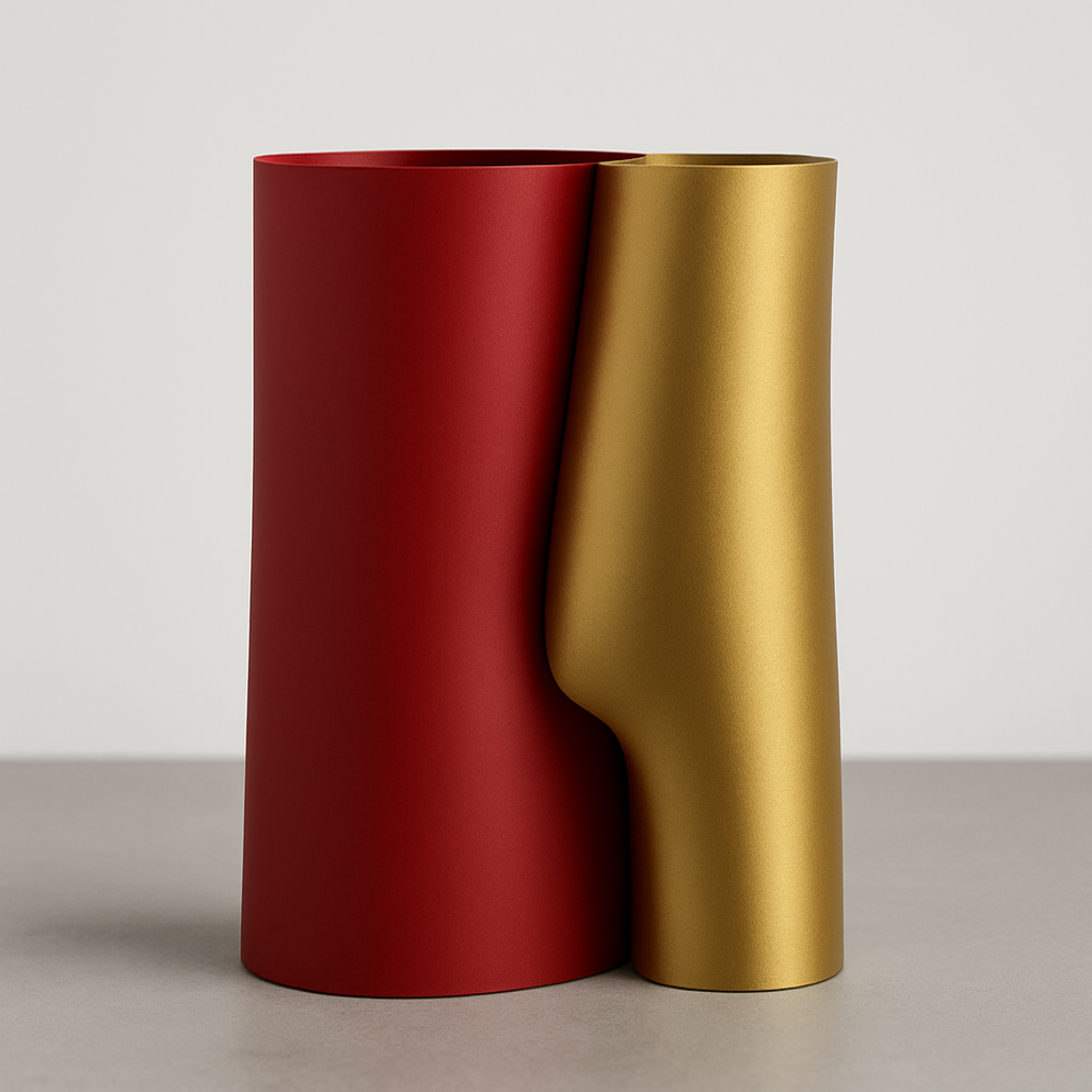 Dual Vase Sculpture – Interlocking Modern Decorative Set