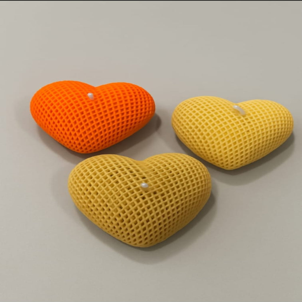 Heart Mesh Candle – Textured Heart Candle