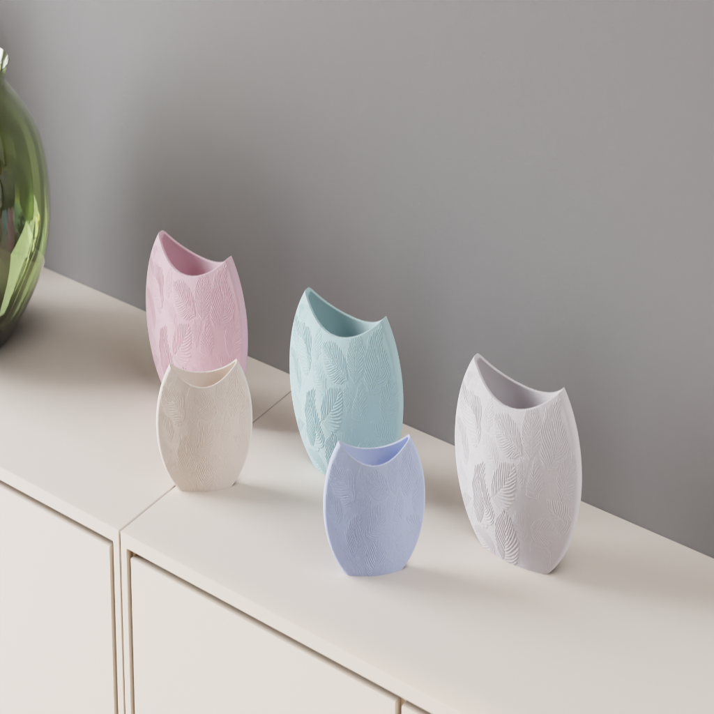 Circular Leaf Pattern Vase – Modern Minimalist Decor Accent