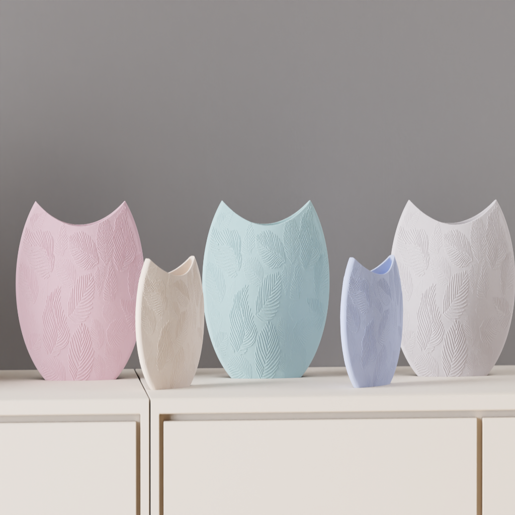 Circular Leaf Pattern Vase – Modern Minimalist Decor Accent