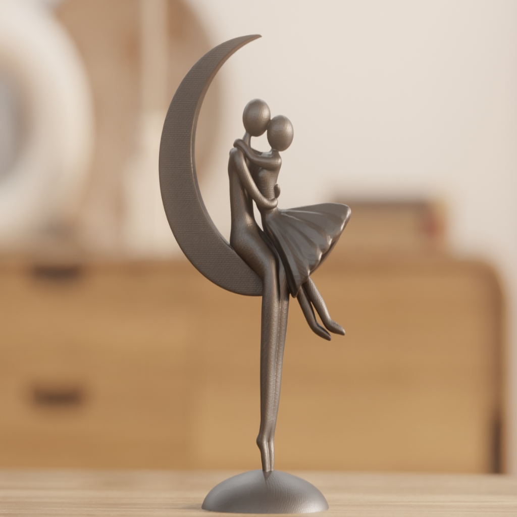 Date on the Moon – Abstract Romantic Sculpture for Home & Office Décor