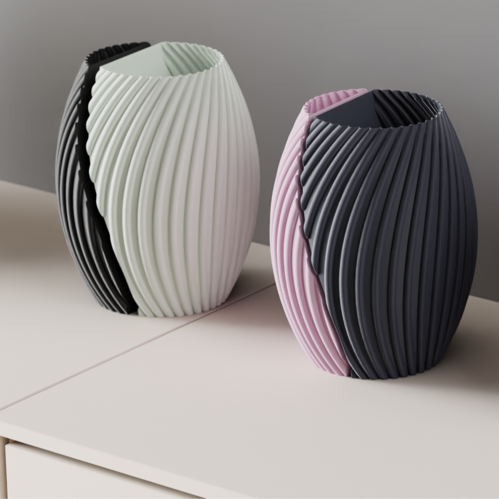 Modern Minimalist Two-Part Vase – Dual Tone Aesthetic Home Décor