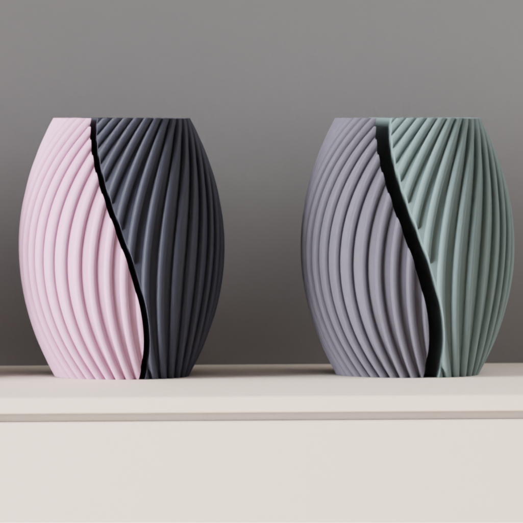 Modern Minimalist Two-Part Vase – Dual Tone Aesthetic Home Décor