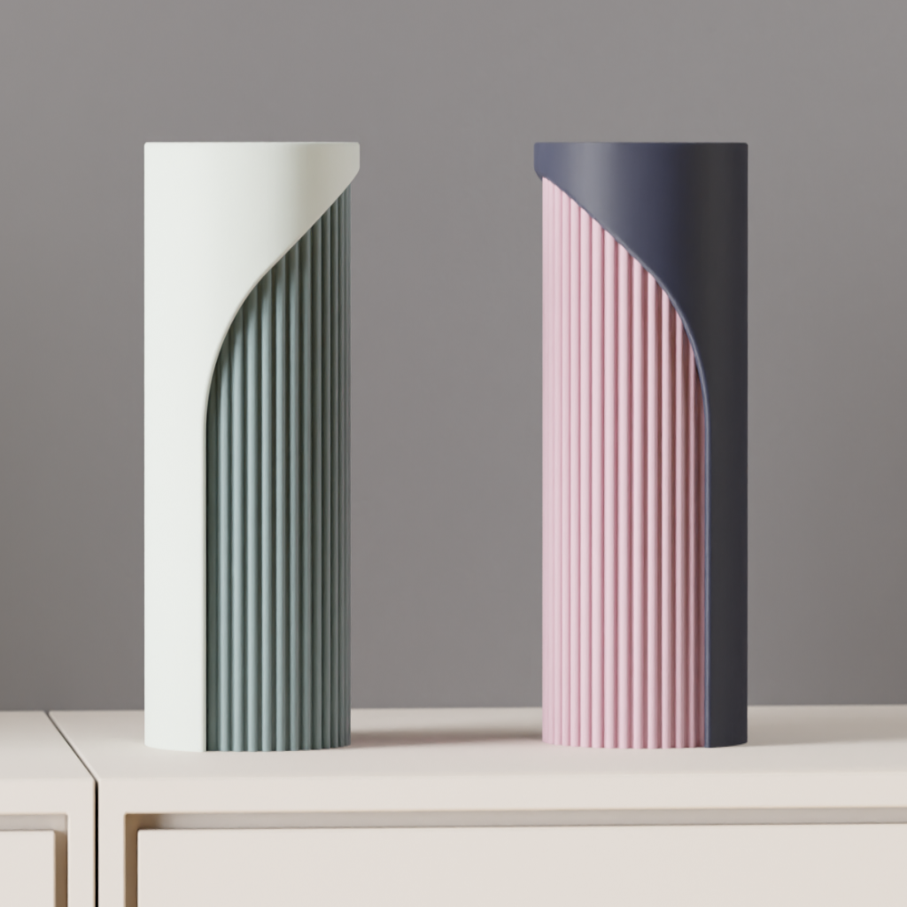 Modern Two-Part Interlocking Vase Set – Minimalist Dual-Color Design