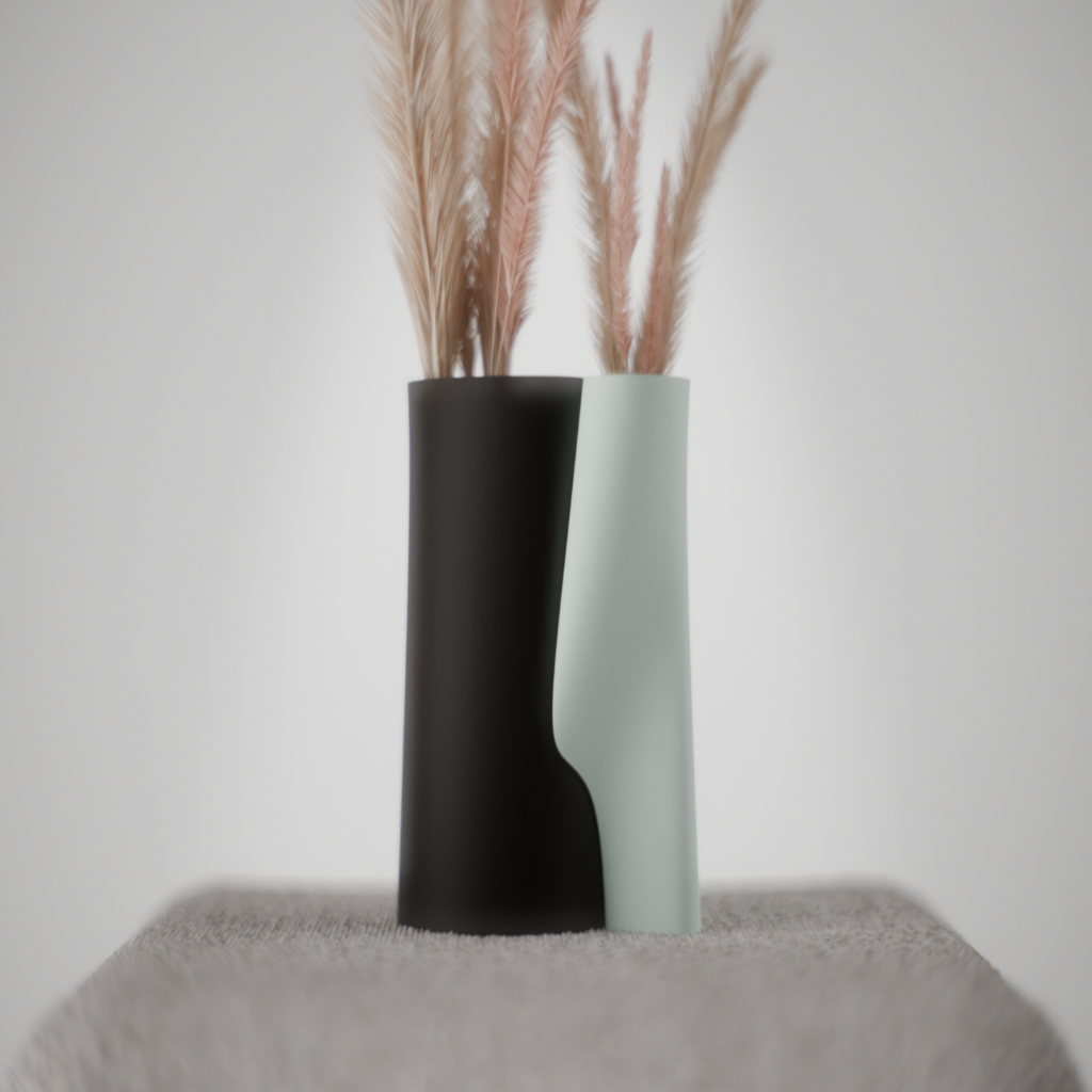 Dual Vase Sculpture – Interlocking Modern Decorative Set
