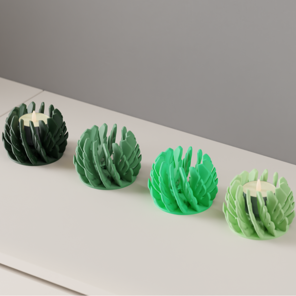 LED Candle Holder. Cute Monstera Tealight Stand (Pack of 2 or 4)