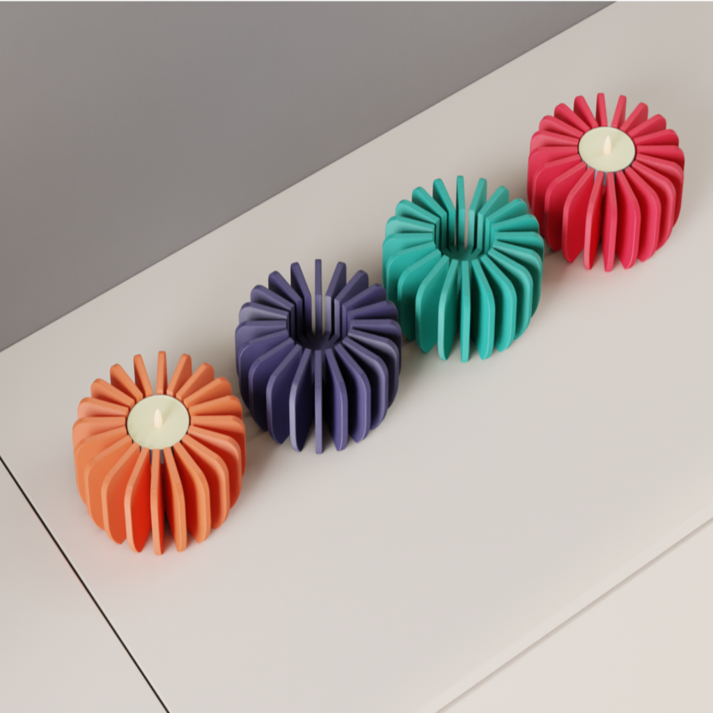 LED Candle Holder - Modern Tealight Lamp (Pack of 2 or 4)