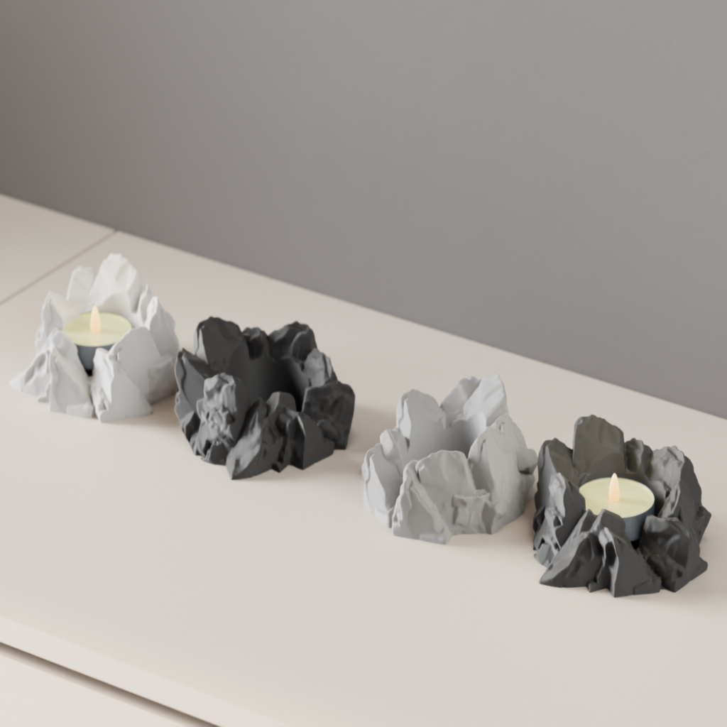 LED Candle Holder Stone Style Tea Light Stand (Pack of 2 or 4)