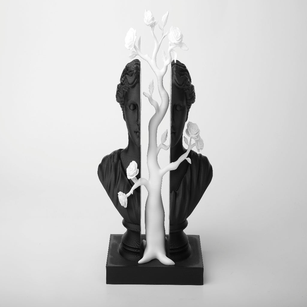 Blooming Duality Sculpture – Poetic Striking Art