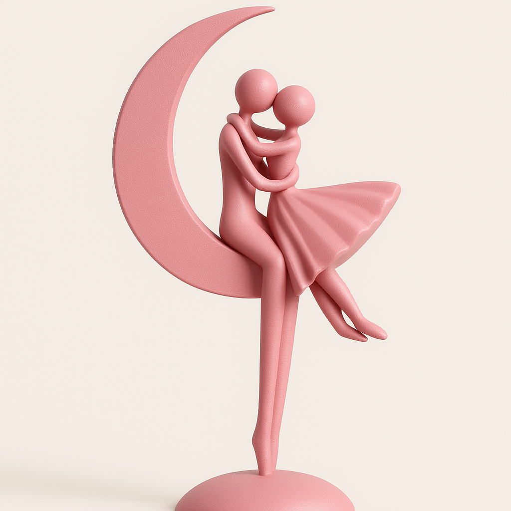 Date on the Moon – Abstract Romantic Sculpture for Home & Office Décor