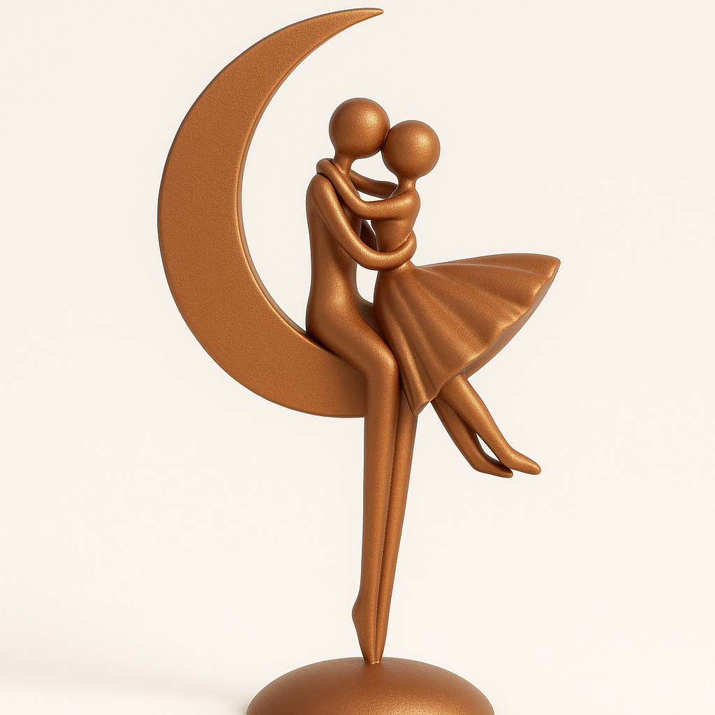 Date on the Moon – Abstract Romantic Sculpture for Home & Office Décor