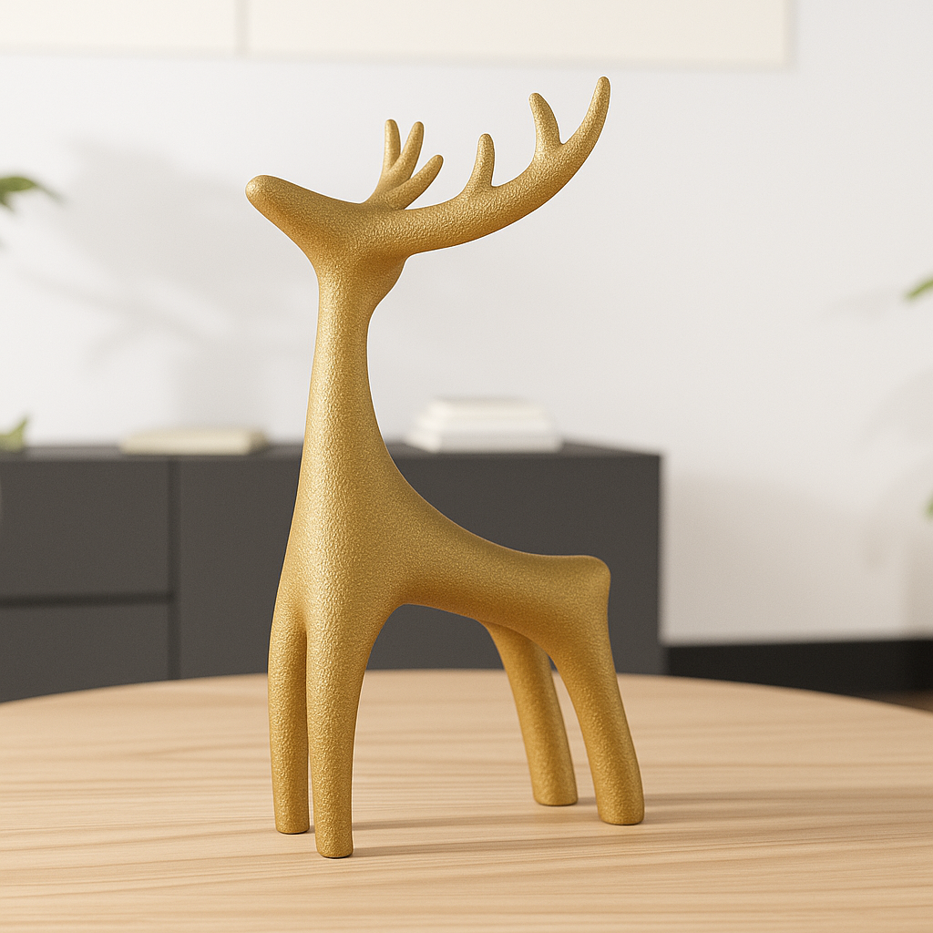 Minimalist Deer Sculpture – Modern 3D Home Decor Accent