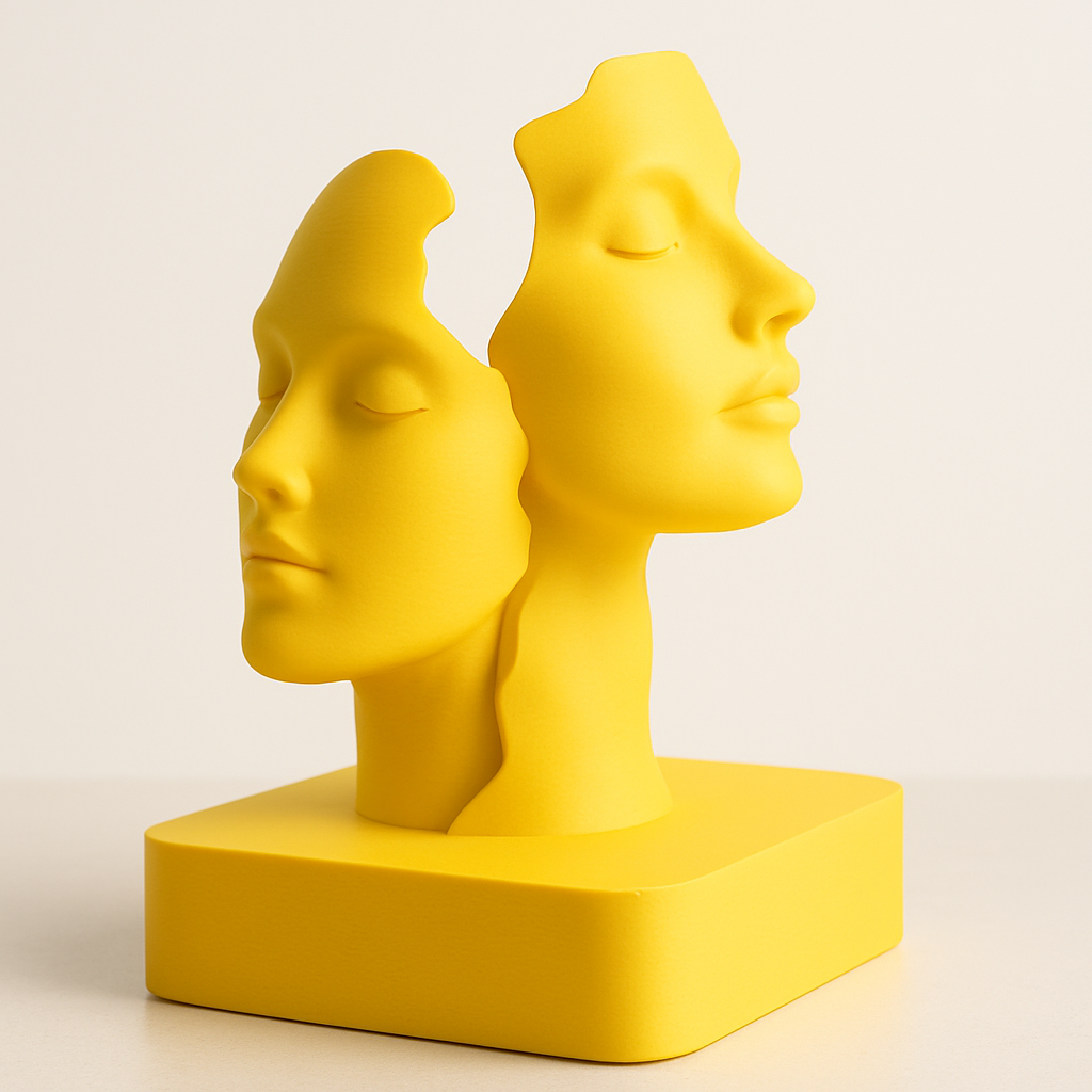 Duality Faces Sculpture – Minimalist Minimal Art Décor