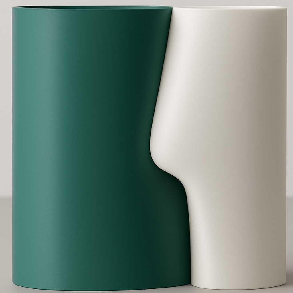 Dual Vase Sculpture – Interlocking Modern Decorative Set