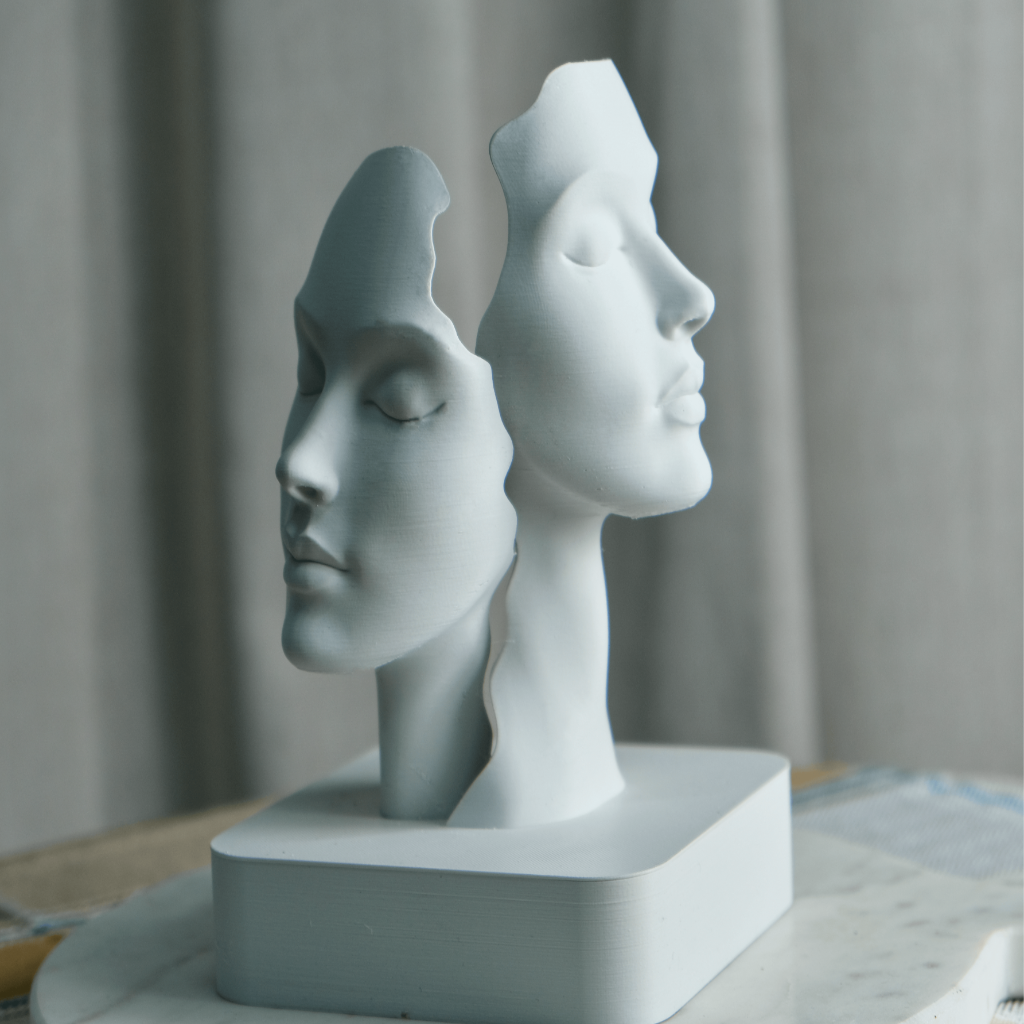 Duality Faces Sculpture – Minimalist Minimal Art Décor