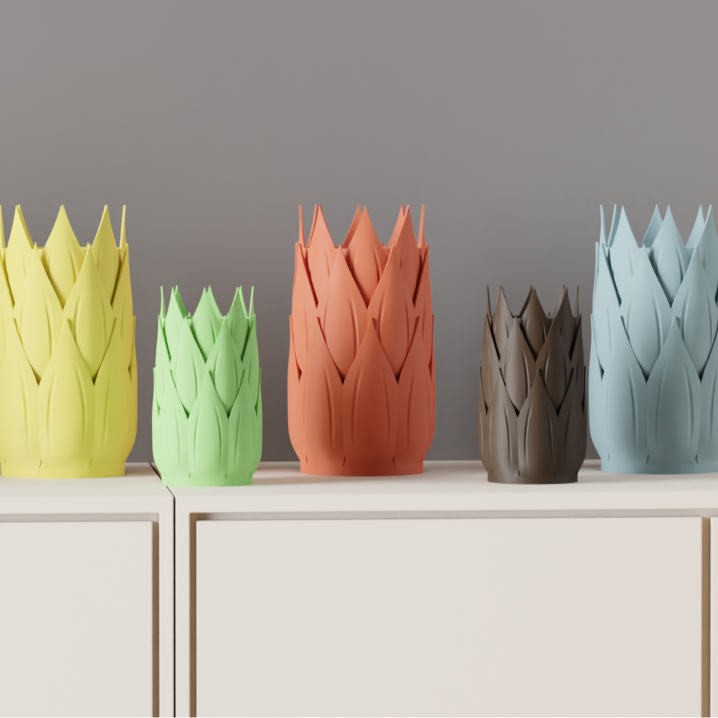 Elegant Leaf Pattern Vase – Modern Decorative Planter