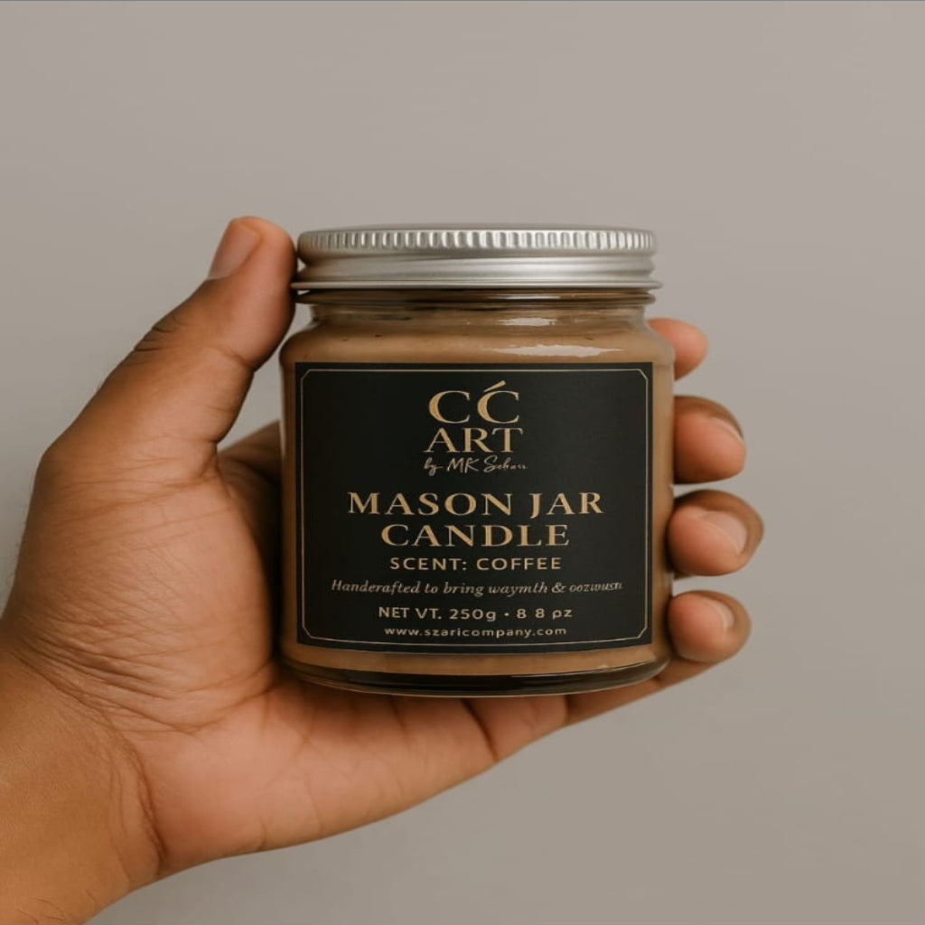Mason Jar Candle – Handcrafted Soy Wax Jar with Coffee Aroma