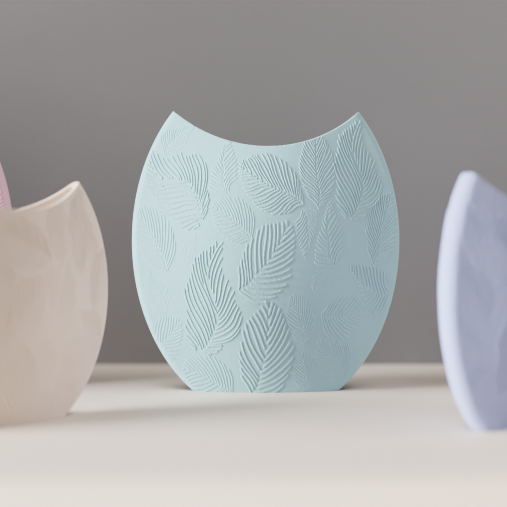 Circular Leaf Pattern Vase – Modern Minimalist Decor Accent