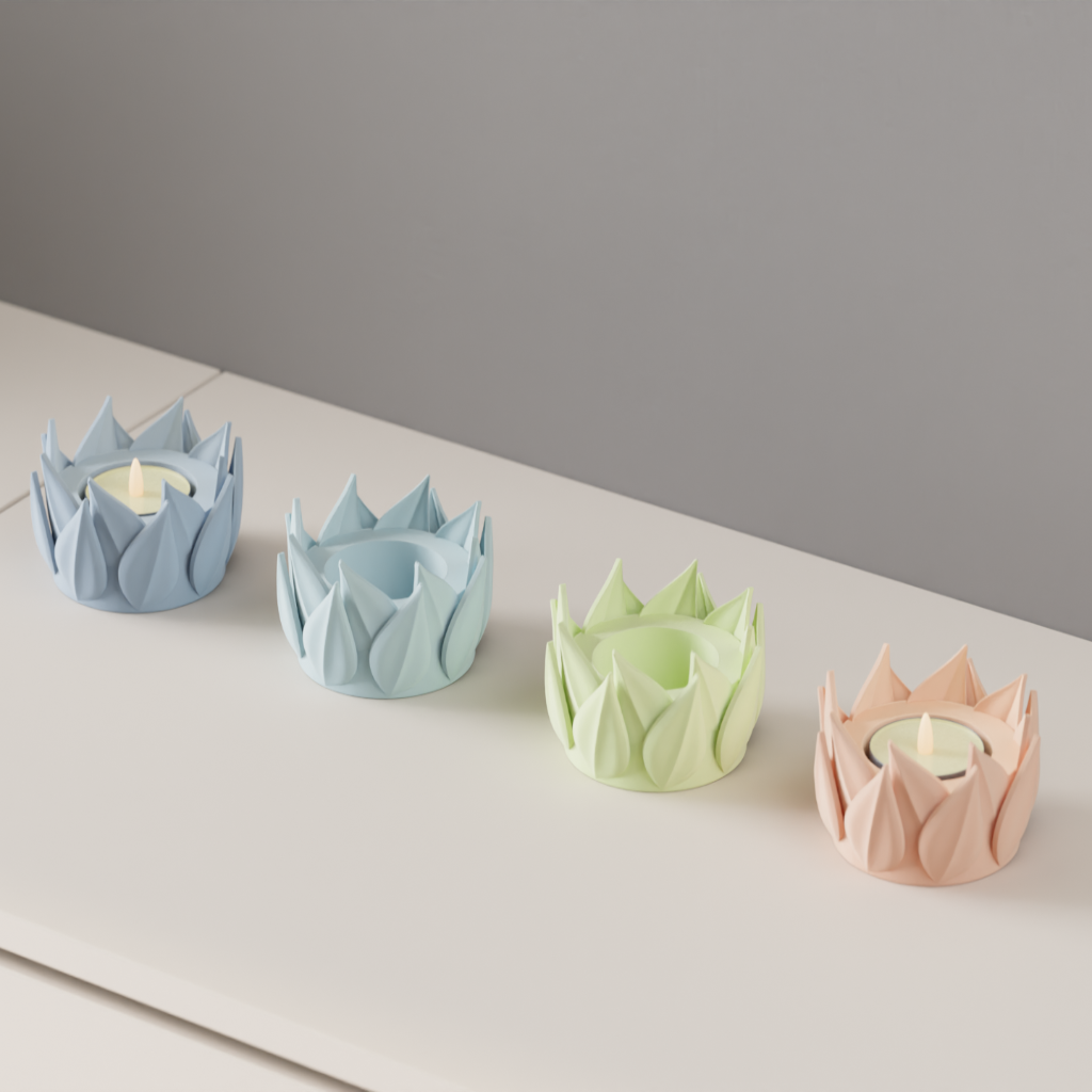 Tealight Holder Floral Style LED Candle Stand (Pack of 2 or 4)