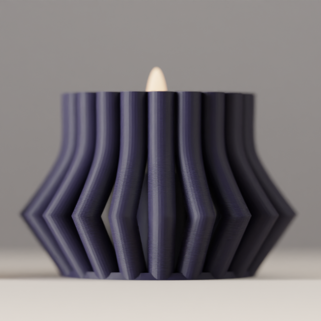 Modern Ribbed Tea Light Holder (Pack of 2 or 4)