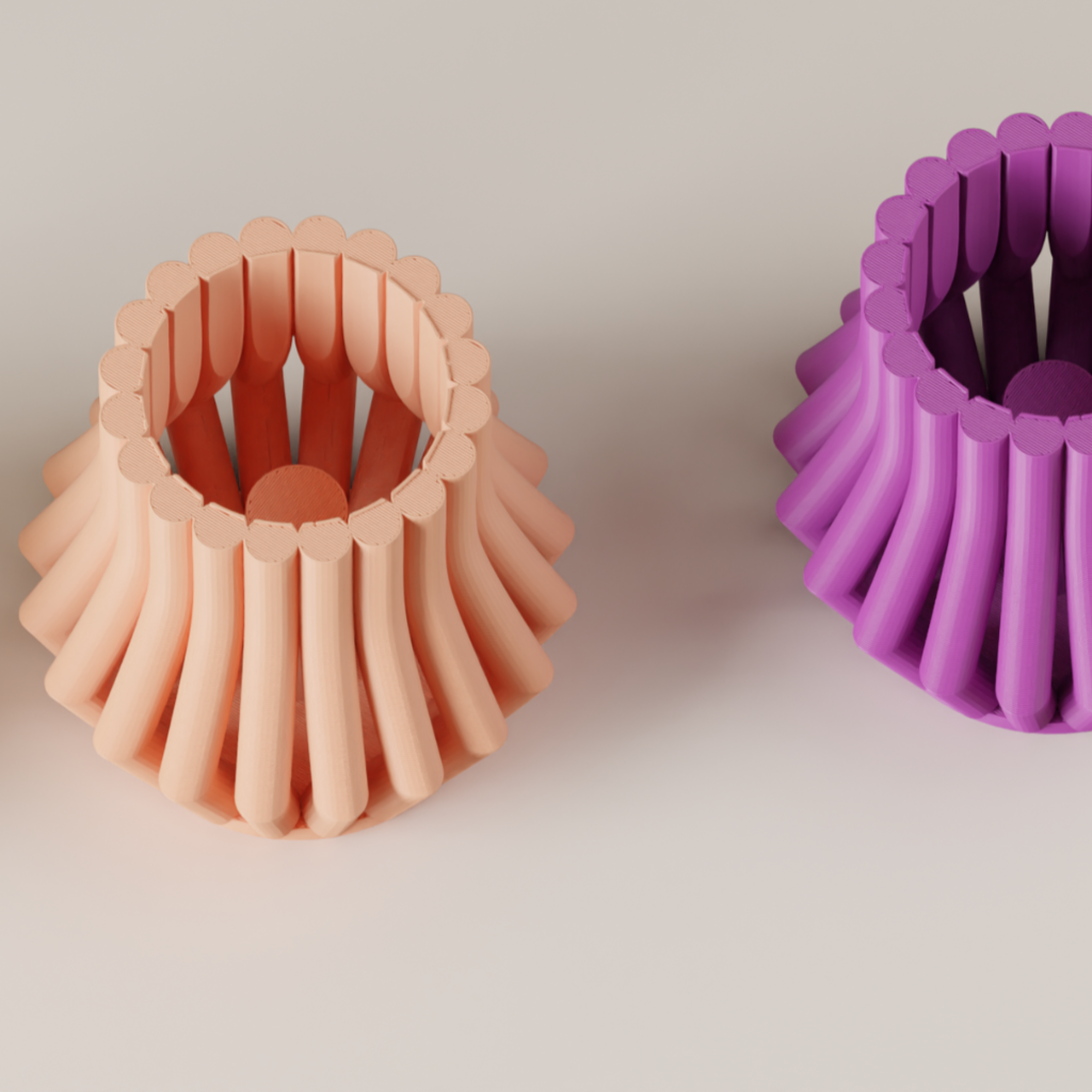 Modern Ribbed Tea Light Holder (Pack of 2 or 4)