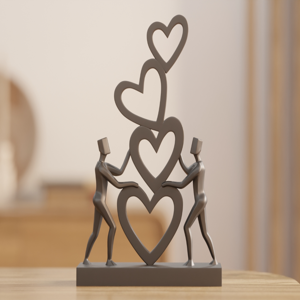 Great Love Sculpture – Modern Heart-Inspired Art