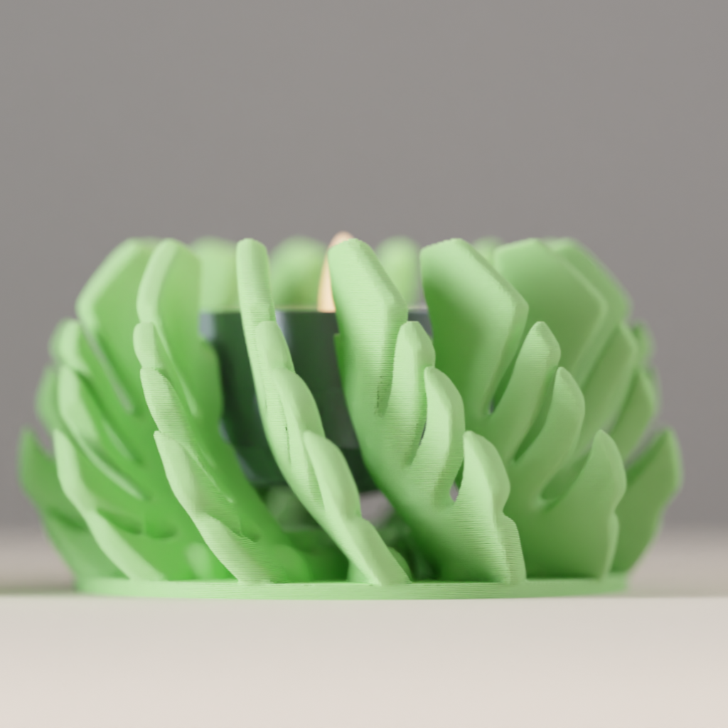 LED Candle Holder. Cute Monstera Tealight Stand (Pack of 2 or 4)