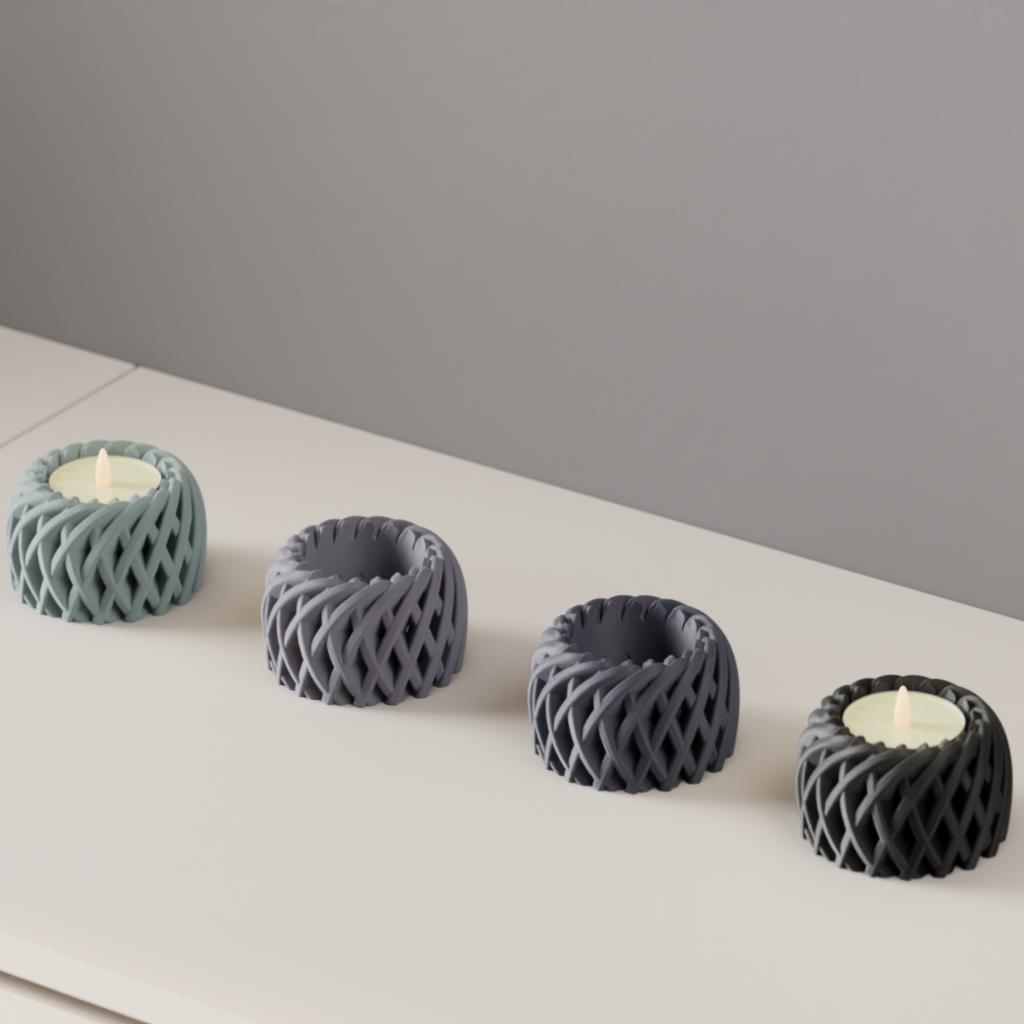 LED Tealight Holder Spiral Basket Candle (Pack of 2 or 4)