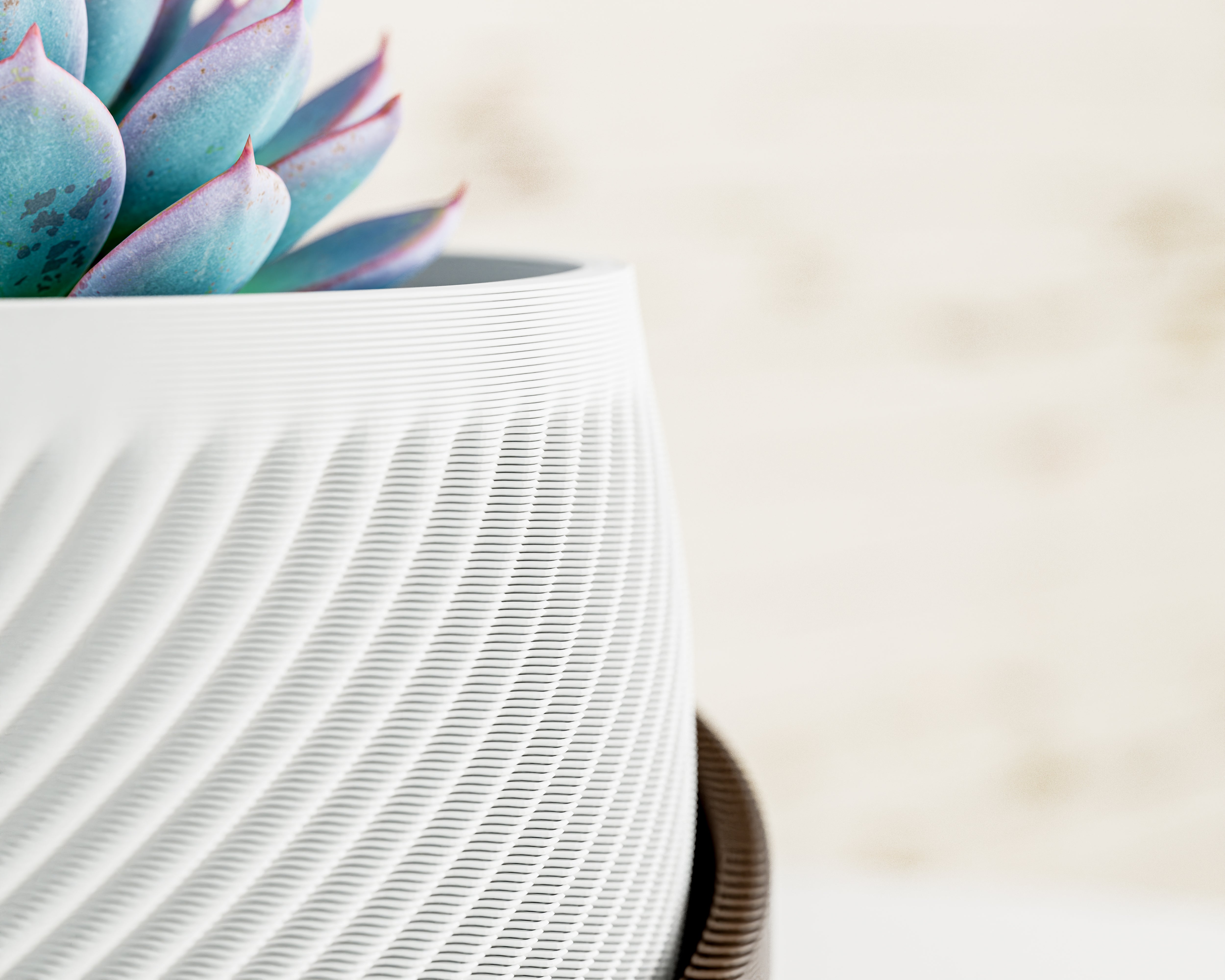 Modern Minimalist Spiral Planter with Matching Tray – Dual Tone Design