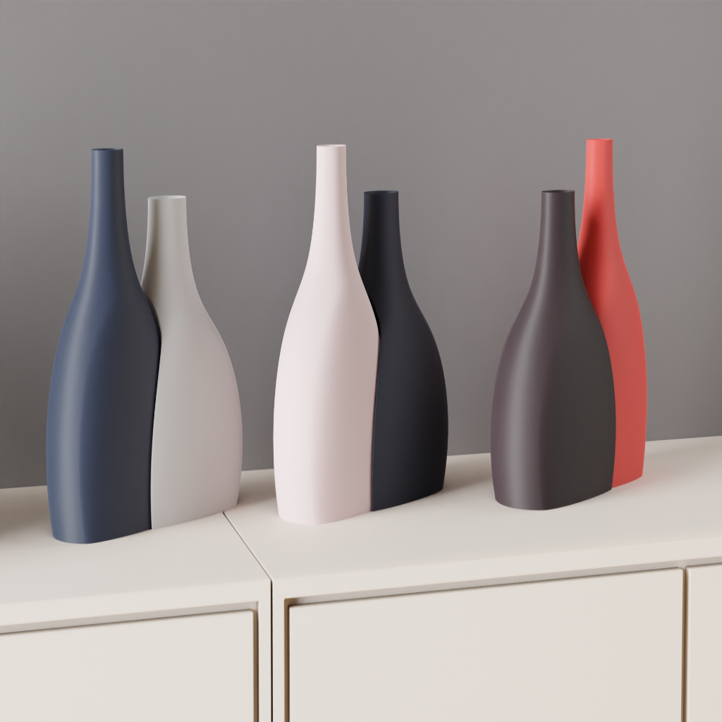 Modern Interlocking Vase Pair – Minimalist Dual-Tone Home Décor