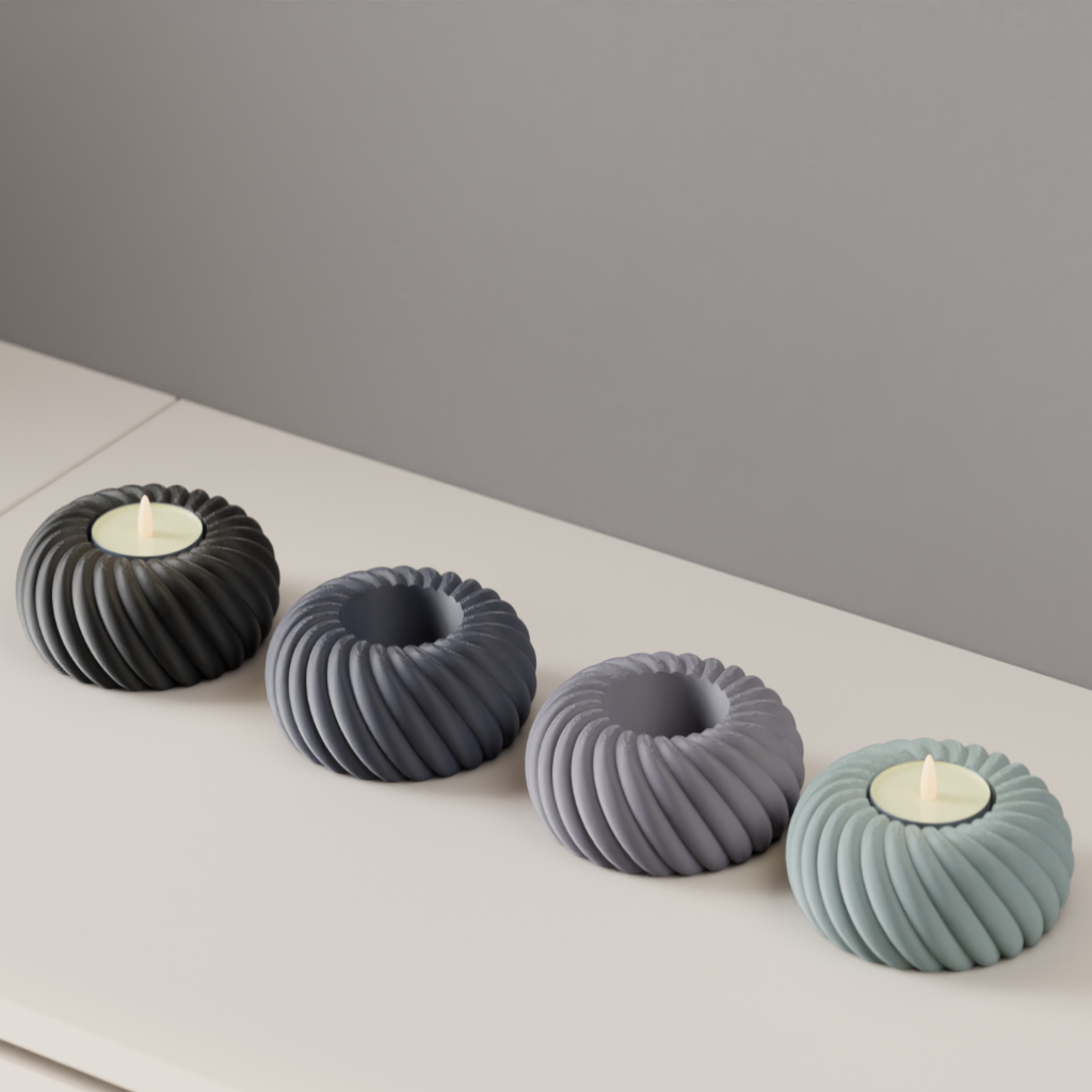 LED Candle Holder - Coiled Rope Tealight Stand (Pack of 2 or 4)