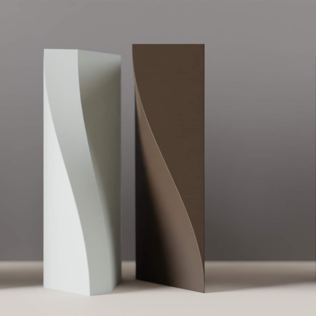 Modern Vase – Two Part Sweeping Sculpture | Minimal Dual-Tone Home Décor