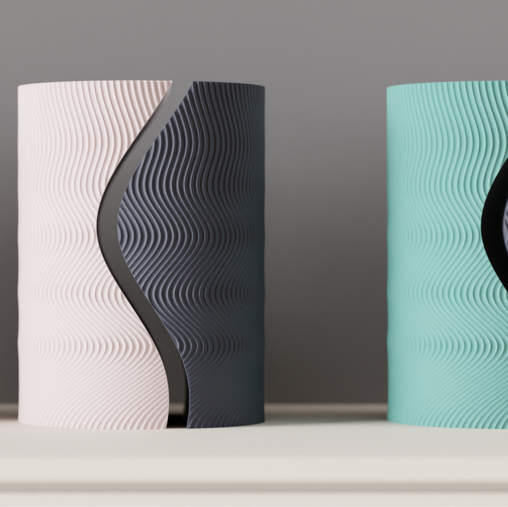 Modern Dual-Tone Split Vase – Minimalist Sculptural Décor