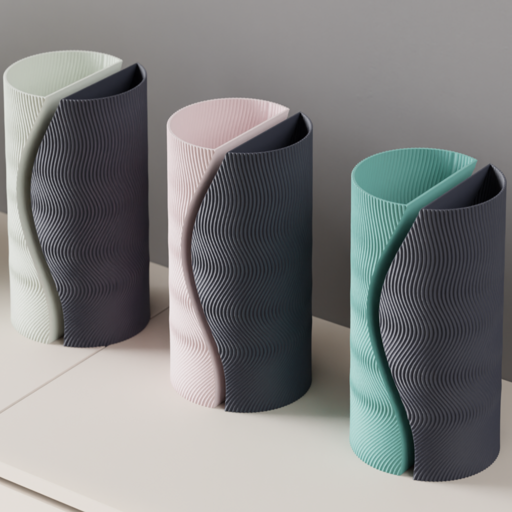 Modern Dual-Tone Split Vase – Minimalist Sculptural Décor