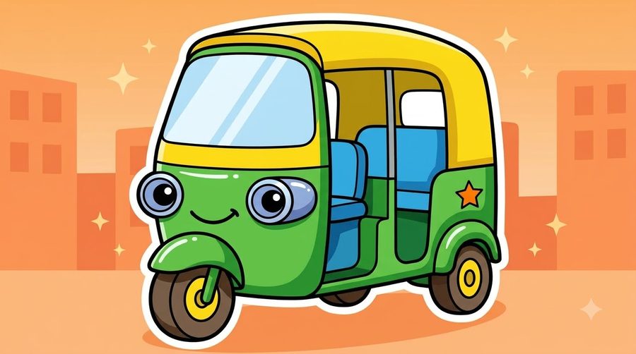 Auto Rickshaw coloured