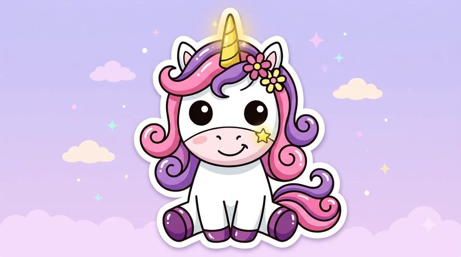 Baby Unicorn coloured