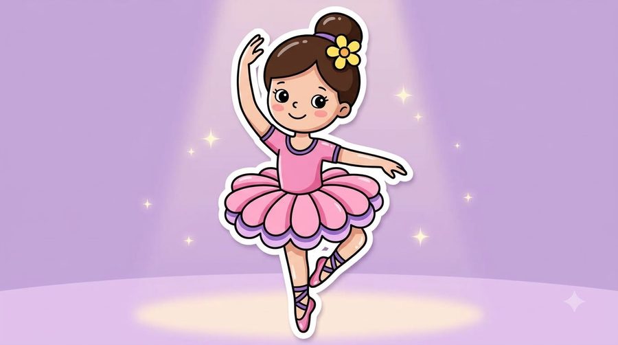 Ballerina Girl coloured