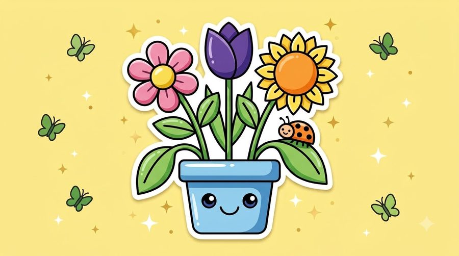 Flower Pot coloured