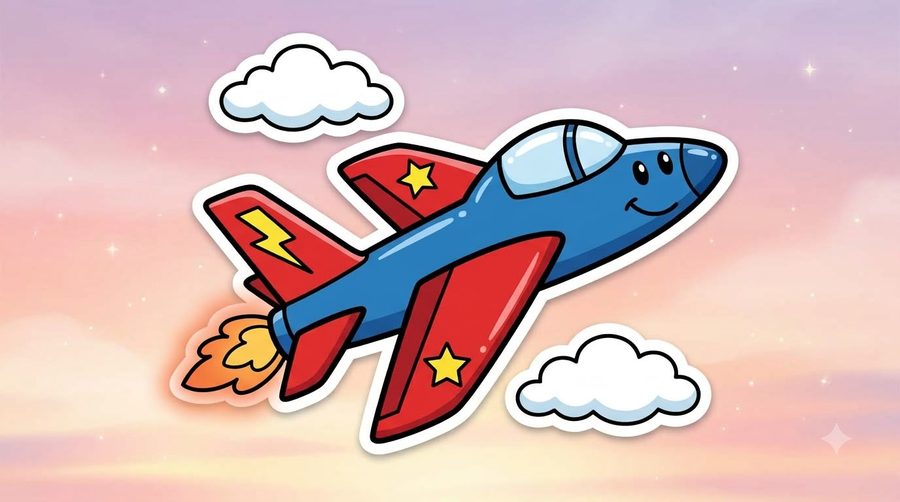 Jet Plane coloured